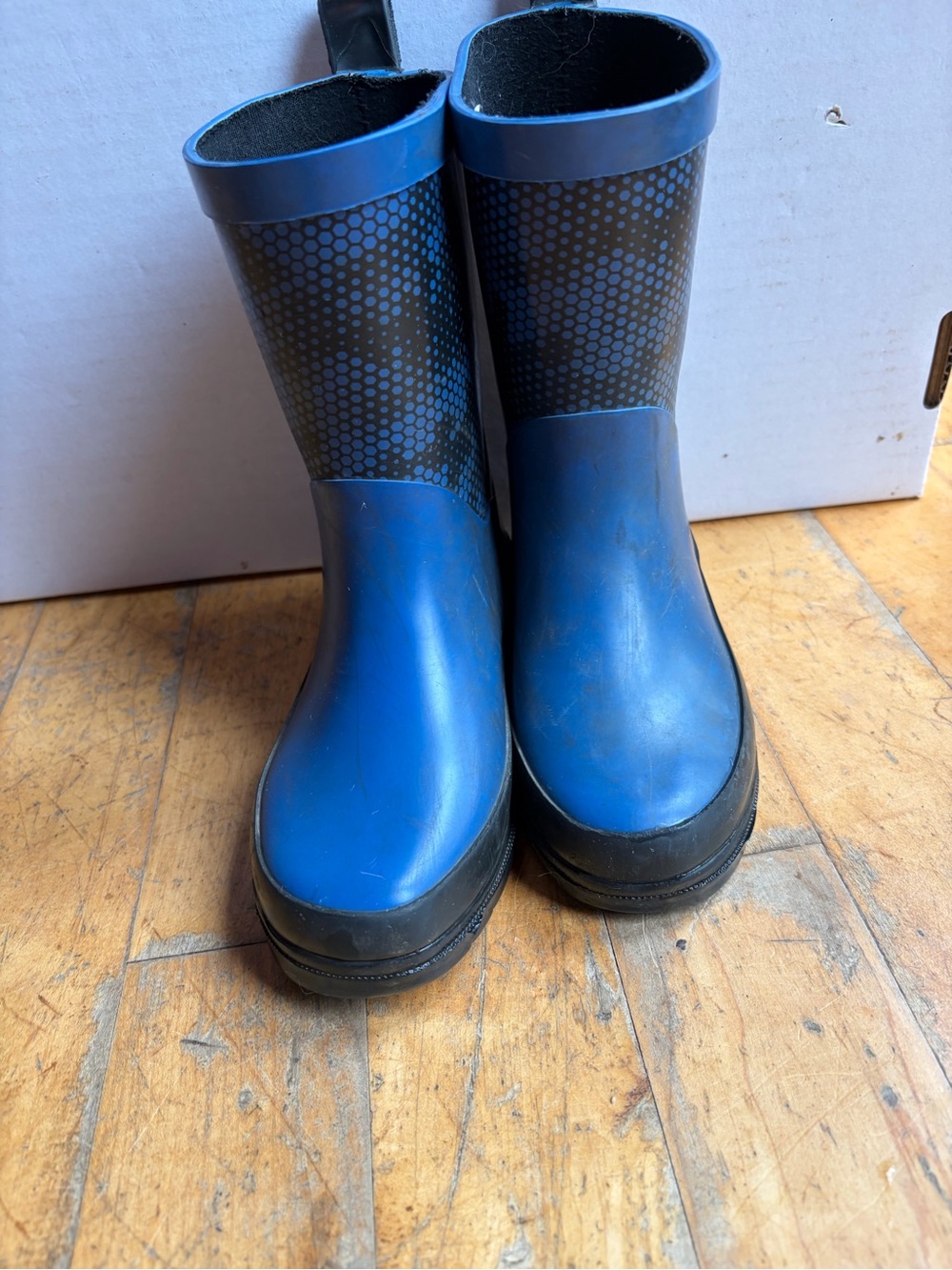 Kids Waterproof Blue Rain & Snow Boots with Black Trim